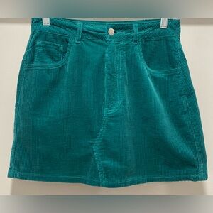 Bongo x Forever 21 Collab Green Corduroy RIbbed Fitted Mini Skirt - M